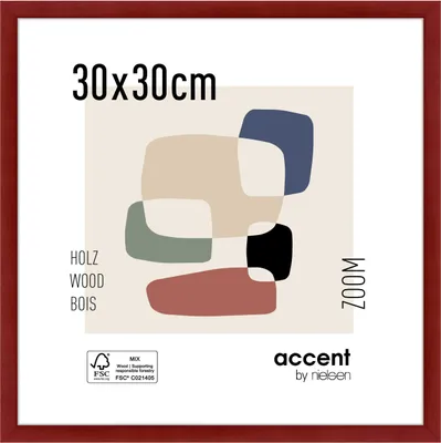 Produktbild von accent by nielsen Holz Bilderrahmen Zoom, 30x30 cm, Rot
