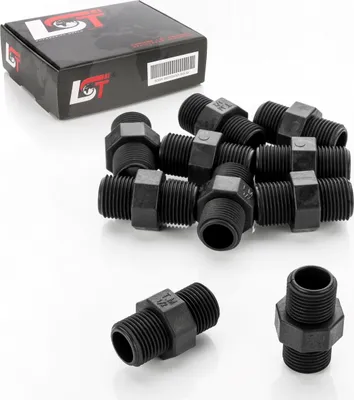 Produktbild von 10x Kupplung Verbinder Verschraubung Doppelnippel Schraubsystem PE-Rohr 1/2" AG