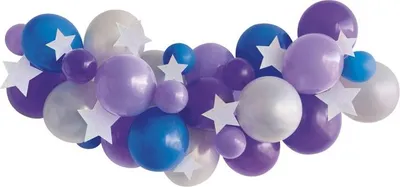 Produktbild von Luftballongirlande lila blau silber Sterne  Ballongirlande