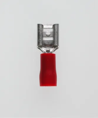 Image de Cosses plates DIN 46245, taille 6,3 x 0,8 mm isolées, avec sertissage isolant, section 0,5 mm² - 1,5 mm², rouge - 1