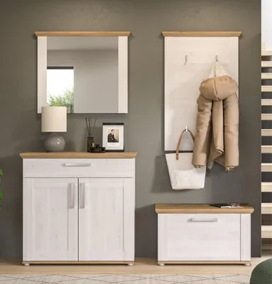 A hallway or entryway with furniture.