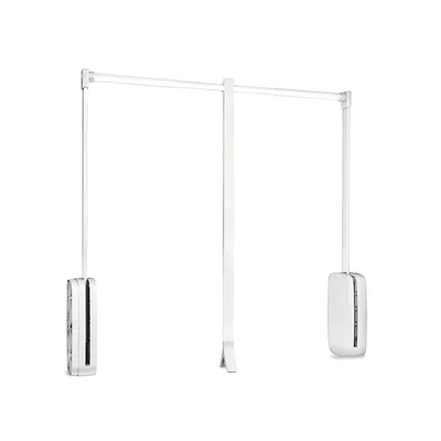 Produktbild von Emuca Kleiderlift für Garderoben Sling, 830 - 1150, Weißer Kunststoff, Stahl und Kunststoff