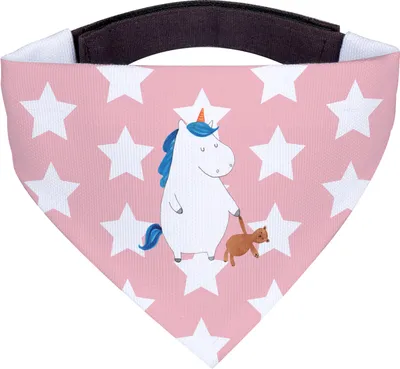 Produktbild von Mr. & Mrs. Panda Halstuch Einhorn Teddy - Rot Pastell - Geschenk, Unicorn, Gute Nacht, Hunde, Freundin, Für, Bett, Hund, Hundehalstuch, Einhörner