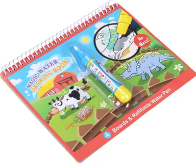 Produktbild von Wasserfarben-Malbuch Tiere mit Stift 18,5 x 15,5 cm
