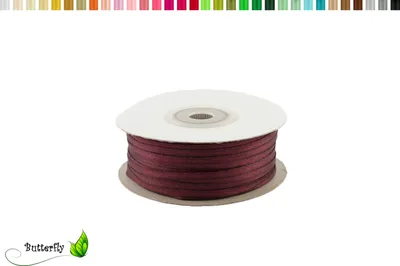 Produktbild von Satinband 3mm x 91m Rolle, Farbe:060 dunkel bordeaux