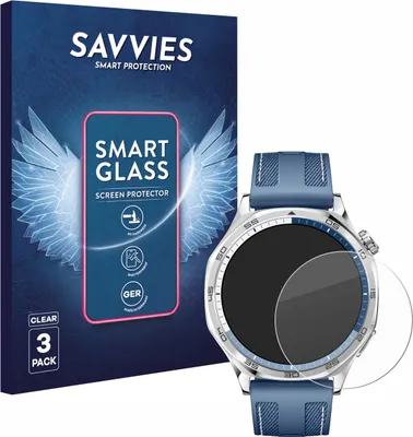 Produktbild von 3x Savvies Schutzglas Folie für Huawei Watch GT 5 / GT 5 Pro (46 mm) 9H Panzer Schutzfolie Glas Displayschutz klar transparent