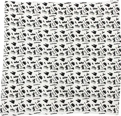 Produktbild von Bandana Tuch - Berlin Symbole weiß - schwarz - quadratisches Kopftuch