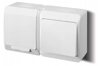 Imagen del producto de HERMES. Enchufe individual con/sin interruptor de un polo, 2P+Z, color blanco. Modelo: 0327-12