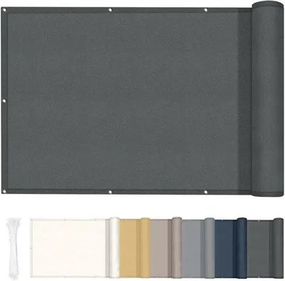 Immagine prodotto di Tenda da balcone per la privacy - Protezione UV al 95% - Antracite - 0,9 x 7 m