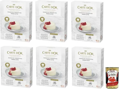 Produktbild von 6x Carte d’Or Professional Pulvermischung für Panna Cotta Cremige,Glutenfrei 520g + Italian Gourmet Polpa di Pomodoro 400g Dose