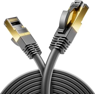 Obrázek produktu pro Síťový kabel typu CAT 8 (40 Gbit/s, měď, S/FTP) Gigabit Ethernet LAN-Cabel Patch kabel RJ45-Cable pro CAT8, CAT7, CAT6, POE, PC, PS5, router, modem, TV-Cable, Laptop - černá