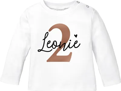 Produktbild von personalisiertes Baby Langarmshirt Geburtstags-Shirt personalisierbar mit Namen Alter 1-3 Junge/Mädchen SpecialMe® 2 Jahre weiß 92/98 (16-24-Monate)