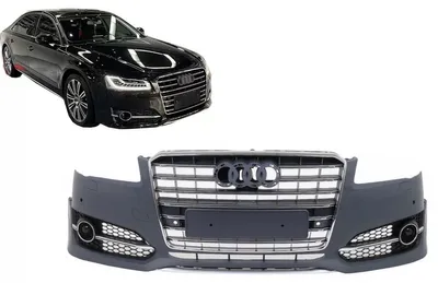 Imagen del producto de Parachoques delantero para Audi A8 D4, modelo actualizado D4.5, años 2014-2017, con diseño de parrilla S8.