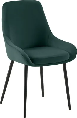 Produktbild von Esszimmerstuhl PUNAR - Samt Grün 50x53x86 cm Schwarz | Essstühle Esszimmerstühle Küchenstühle Wohnzimmerstühle