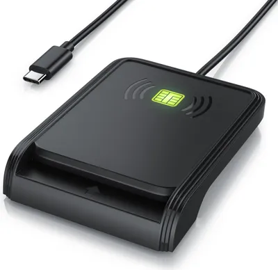 Produktbild von CSL 2in1 NFC Kartenleser, USB-C SmartCard Reader für EC-/Kreditkarten, NFC-Personalausweis, Smartphone, Smartwatch, ideal für Steuererklärung, KFZ-Zulassung