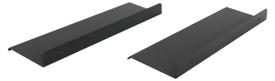 Obrázok produktu pre Sada nástenných políc – plávajúce kovové police – 2 kusy – 39,8 x 12,5 cm – nosnosť do 9 kg na poličku – čierna farba