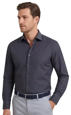 Produktbild von Olympslim Slim-Fit Baumwollhemd grau uni
