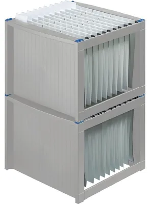 Produktbild von Helit Hängeregistraturgestell grau/blau, stapelbar