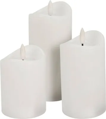 Image de Bougies en cire avec flamme LED, 3 pièces