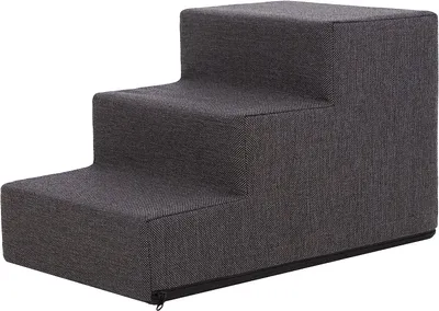 Obrázek produktu pro PillowPrim Pet Schody Vstupní pomůcka Menší psí schody Rampy Kočičí schody 3 schody Malé Grafitové Výška 30cm