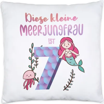 Produktbild von Diese Kleine Meerjungfrau Ist 7 Kissen Inkl. Füllung Geburtstagsgeschenk 7. Geburtstag Süßes Motiv