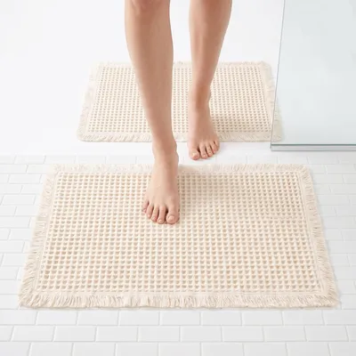 Image de Solidchoice - Ensemble de 2 tapis de bain de style bohème, lavables, dimensions 46 x 77 cm et 43 x 24 cm