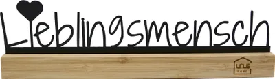 Produktbild von UNUS Deko-Aufsteller Lieblingsmensch Schriftzug Bambusholz Aufsteller Geschenk