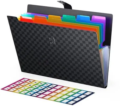 Produktbild von A4 Mappe erweiterbar mit Rastermuster, Dokumentenmappe A4 Organizer