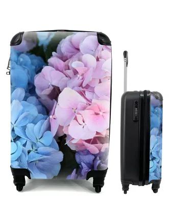 Produktbild von MuchoWow® Koffer Handgepäck Trolley Rollkoffer Kleine Reisekoffer mit 4 Rollen - Blumen - Strauch - Hortensie - Botanisch - Cabin Size < 55x40x23 cm & 55x40x20 cm - Fotokoffer - Kabinenkoffer - Boardgepäck - Reise-Box - Reisekoffer - Reisegepäck - Koffer mit Bild - Trolley für Kinder