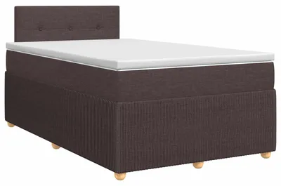 Obrázek produktu pro vidaXL Skříňová postel s matrací tmavě hnědá 120 x 200 cm látka