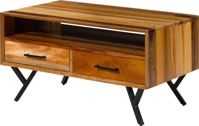 Produktbild von MASSIVMOEBEL24 Couchtisch Altholz 100x60x51 natur lackiert AVIGNON #115