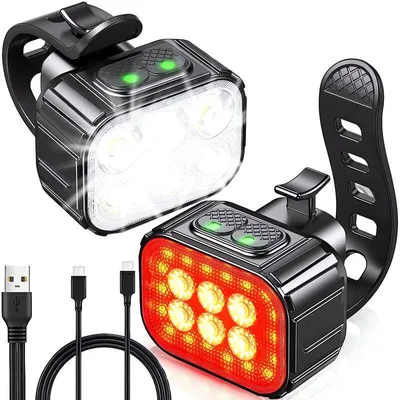 Obrázok produktu pre Verk 14489 Sada LED osvetlenia na bicykel IP65, USB 2 ks