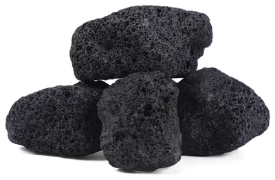 Obrázek produktu pro Přírodní černý lávový kámen, 15,5–20,5 cm, 4 kusy, vhodné jako dekorace do akvária