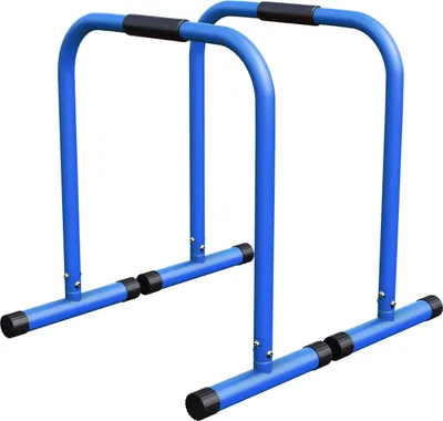 Produktbild von GORILLA SPORTS® Dip Barren - 2er Set, 61 x 38 x 73 cm, bis 200 kg, rutschfest, Blau - Fitness Parallettes, Dip Station, Push Up Stand Bar, Dip Stangen, Dip Ständer, Calisthenics Trainingsgerät