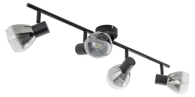 Produktbild von Lindby Deckenleuchte Pendura, 4-flammig, schwarz, Glas