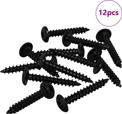 Zdjęcie produktu dla vidaXL Gwóźdź samogwintujący 12 szt. stalowy czarny 4 x 25 mm