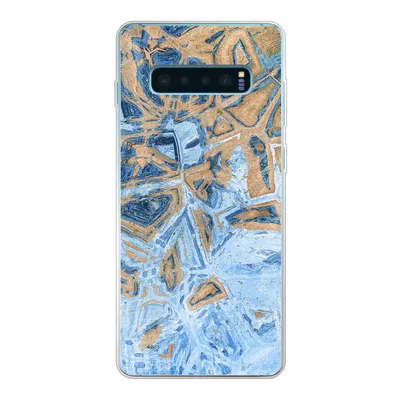 Produktbild von MuchoWow® Handyhülle Schutzhülle Hülle für Samsung Galaxy S10 Plus Marmor - Farbe - Gold - Blau Silikon Softcase Handy Hülle - Schutzhülle