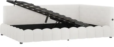 Produktbild von okwish Daybett 140x200,Kinderbett mit LED-Lichtleiste und Hydraulischer Stauraum,Schlafsofa mit USB-Anschluss&Typ-C,Bettgestell mit Lattenrost,ohne Matratze,Weiß