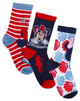 Produktbild von Disney Mädchen Minnie Mouse 3er-Pack Socken für Kinder, Multipack-Söckchen für K