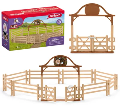 Produktbild von SLH42434 Schleich Horse Club Pferdeauslauf, Pferdestall, Koppel mit Tor, ab 3 Jahren