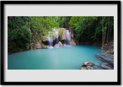 Produktbild von Bild 100x70 MDF-Rahmen Wandkunst Wasserfall Forest Lake Natur
