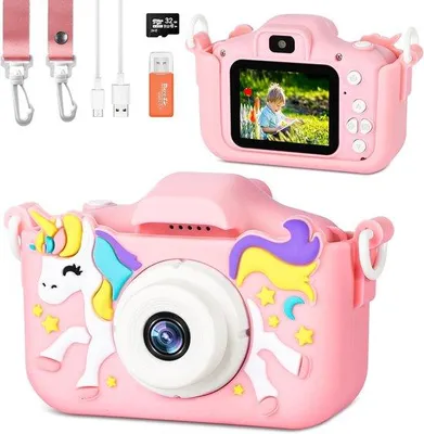 Productafbeelding van 2,0 inch Scherm, 1080p Kindercamera, Fototoestel voor Kinderen met 32 GB SD-kaart, Selfies, Digitale Camera, Kinderen, voor Jongens en Meisjes, voor Kerstmis, Speelgoed