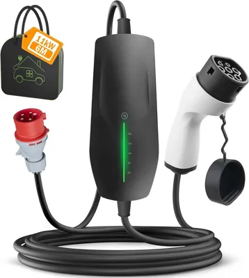 Obrázek produktu pro Mobilní nabíjecí stanice 11 kW, typ 2, s 16A zástrčkou CEE a 6metrovým nabíjecím kabelem pro elektromobily