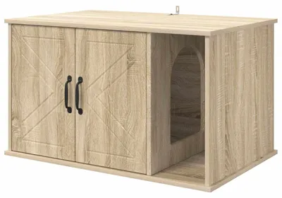 Obrázek produktu pro vidaXL Domeček pro kočky Sonoma 85 x 55 x 50 cm materiál na bázi dřeva
