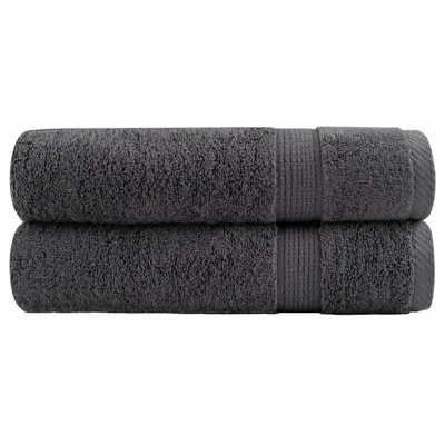 Produktbild von （Robust Möbel）Premium Handtücher SOLUND 2er set - modernes Design - Anthrazit 50x100cm 600 g/m² DE544692 - Handtücher