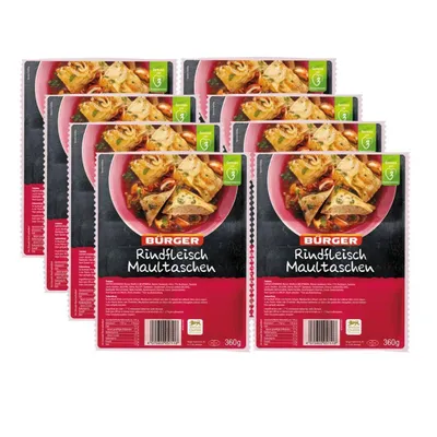Produktbild von Bürger - Rindfleisch Maultaschen, 8 x 360 g Beutel
