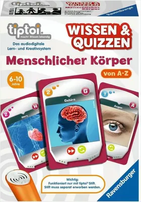 Produktbild von Ravensburger tiptoi 3in1 Wissen & Quizzen Menschlicher Körper 00753