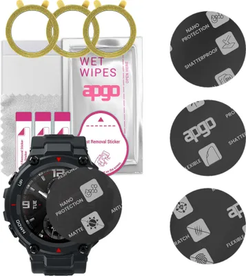 Produktbild von apgo 3 Stück Schutzglas, Matt, kompatibel mit Amazfit T-Rex Smartwatch, Hybrid 8H, Ersatz für Hartglas, Displayschutzglas, Bildschirmschutz, Displayschutz, kratzfest
