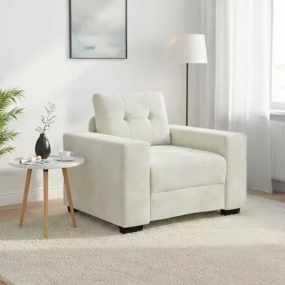 Produktbild von Sessel aus Samt in Creme, 60 cm