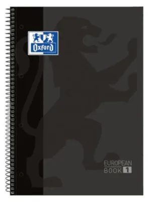 Image de Oxford - Cahier classique Peabook, format A4+, 4 anneaux, quadrillage losange 5x5 mm, 80 feuilles, couleur noire